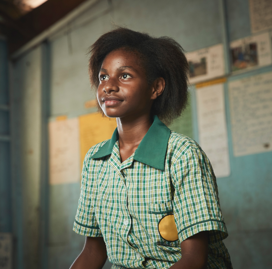 Maddi at school in Papua New Guinea