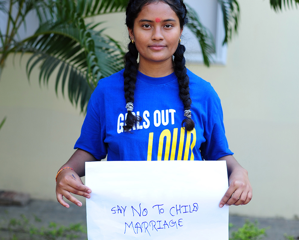 Nelisha says no to child marriage at Girls Out Loud meeting