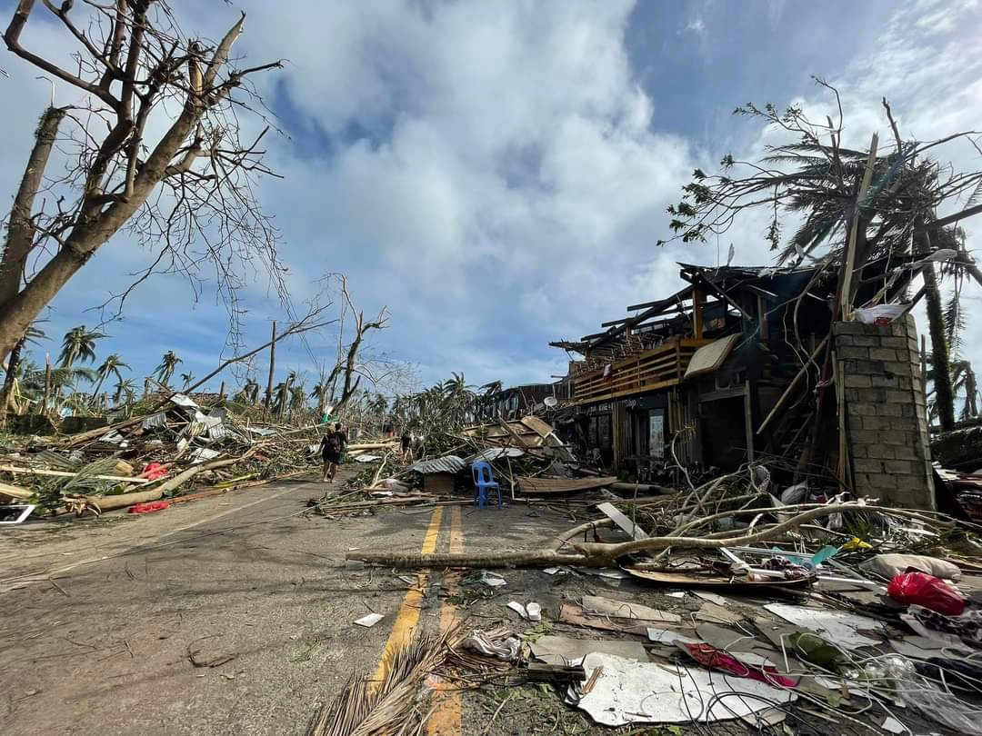 Siargao island after typhoon Rai