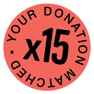 your donation matched 15 times