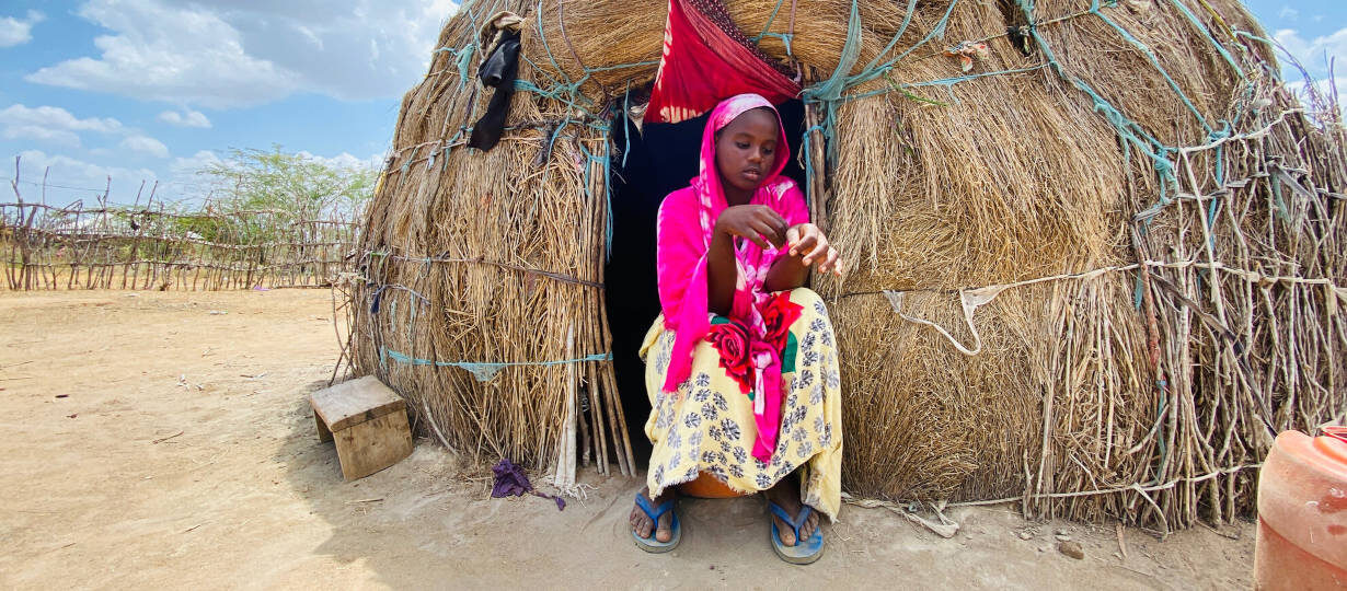 Dunia, 13, at her home in Tana River County