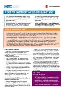 Case for Investment in Education Cannot Wait report cover