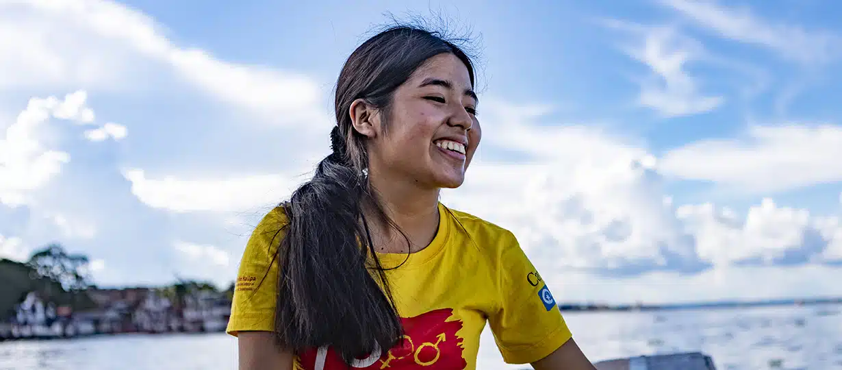 Natsumi became a peer-to-peer educator with her training in Plan International’s We Decide: Reducing Adolescent Pregnancy in Loreto, Peru, project. Photo by Gina Rosas / Plan International