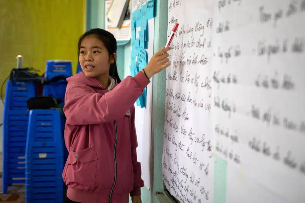 Huyen, 15, presents her ideas at Champions of Change meeting