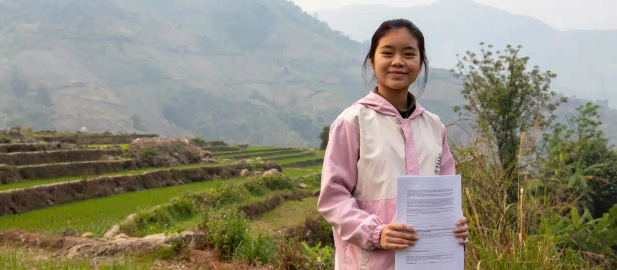 At just 15 years old, Huyen is already a champion of change in her community, leading numerous initiatives to end child, early and forced marriage in Lai Chau province. "I am deeply moved by those who unfortunately had to get married before they were ready. They have been robbed of the chance to live their own lives."

Huyen's natural charisma and leadership skills meant that she was often nominated to facilitate school events, and was eventually invited to join her school's Champions of Change club. At the club meetings, Huyen learned about the negative effects of child marriage. "Early marriage is a vicious cycle and education is the only way to break it," she says.

Huyen realised that, as a member of the Champions of Change club, she could help others understand more about the harms of early marriage and contribute to the fight against it in her local area by using her communication skills to report on the issue and bring it out into the open.