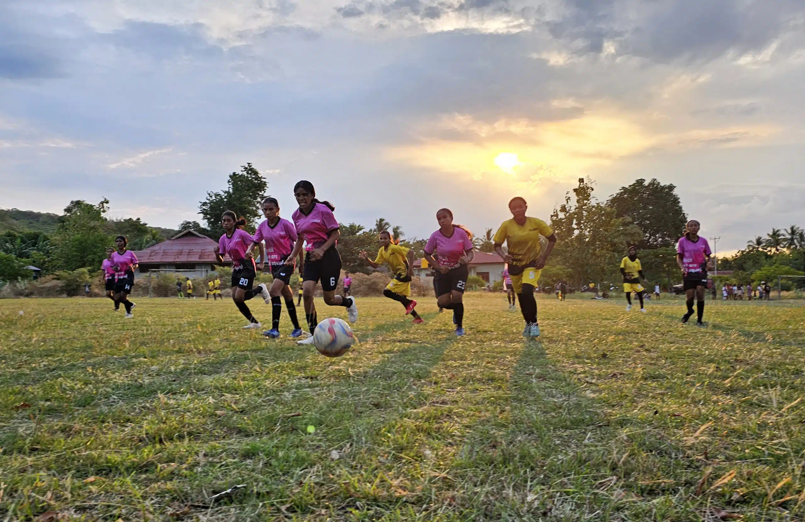 To build girls' confidence and challenge gender norms, we organised a girls' football tournament in June 2024 as part of the Better Life Options and Opportunities Model (BLOOM) project. Girls from five secondary schools in Lembata took part in the first ever girls' football tournament in the regency. 

All five teams played well and after a close competition, the winning team was crowned champions. The event was well attended and the matches were watched by a remarkable number of people from all parts of the community, which helped to inspire and encourage the players to do their best.