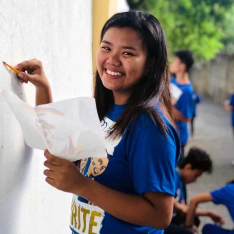 A girl in the street