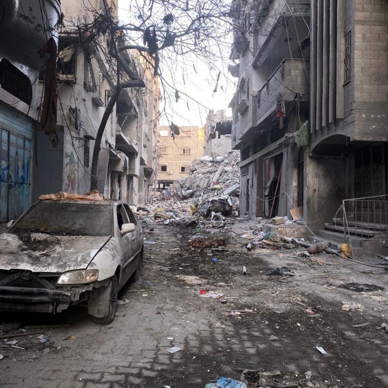 In Gaza, women and children are bearing the brunt of the escalation of violence between Israel and Palestine. Thousands have been killed and an estimated 1.5 million people have been displaced  more than half of them children. 

Currently displaced in Gaza with her family, Fatem shares these photos of the street outside of the house she is sheltering in. We had to leave our house because our area was no longer safe. We are currently in another house thats just a little, a tiny little, bit safer, considering that in Gaza, all locations are unsafe. Nowhere is far from the bombing, and the probability of being killed is never far away."