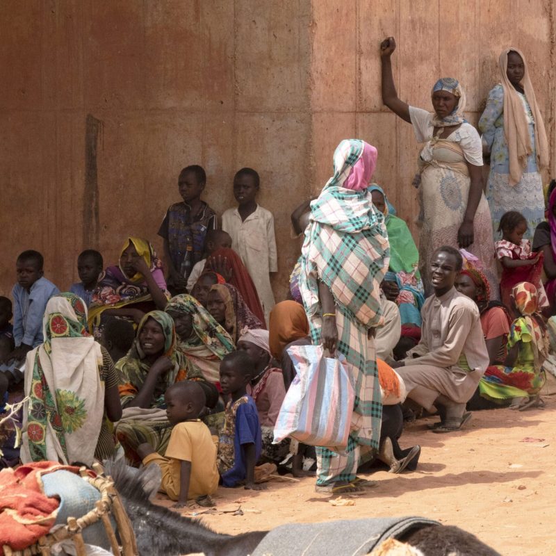 Families from Sudan arriving at the Adré transit centre in Chad  