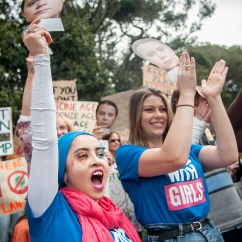 Youth activists take part in climate strike action in Melbourne, Australia